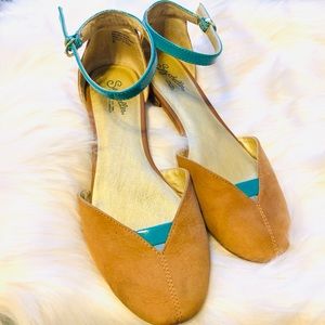 Anthropologie Seychelles Sandals SZ 8 Blue Tan